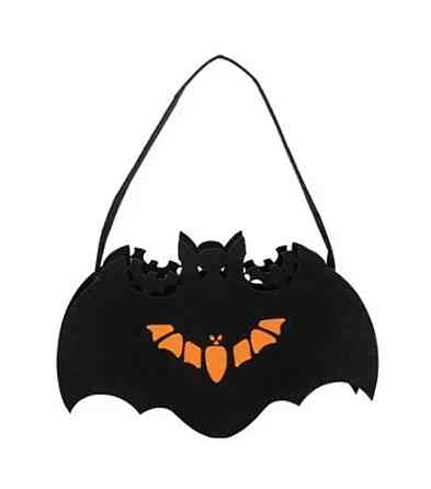 Сумка з фетру Кажан для цукерок на Хелловін 17х9см чорний Київ