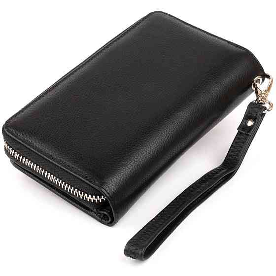 Кошелек из кожи на защелке Черный (ST Leather) Киев