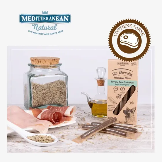 Ласощі для собак М'ясні палички Natural La Barrita з хамоном і куркою (12 шт) 150 г Вінниця