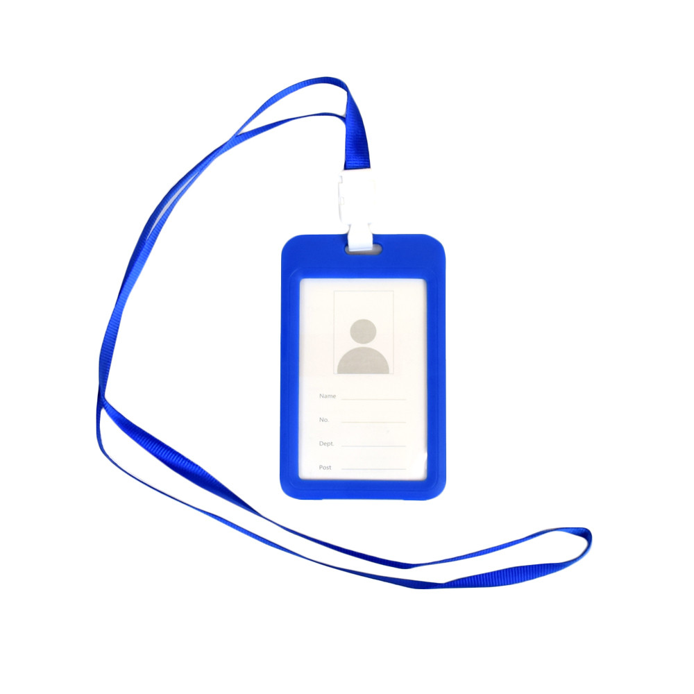 Бейдж на шнурку, вертикальний, колір блакитний – ATIS, 111 x 69 x 5 мм Киев - изображение 1