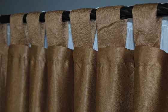 Комплект штор на петлях VR-Textil Софт № 095ш 150х250 см 2 шт Коричневий (36-0001) Киев