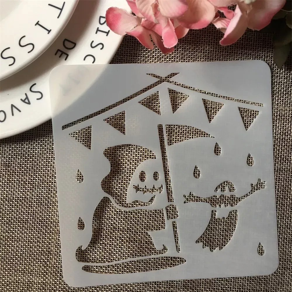 Трафарет для Хэллоуина Смерть с косою 13 на 13 см серый Киев - изображение 1