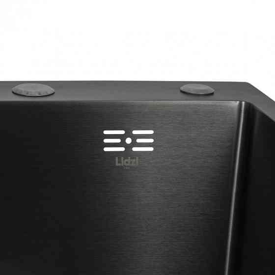 Мойка для кухни с нержавеющей стали интегрированная Lidz Handmade H7849BL Brushed Black PVD (3/1мм) черная Киев