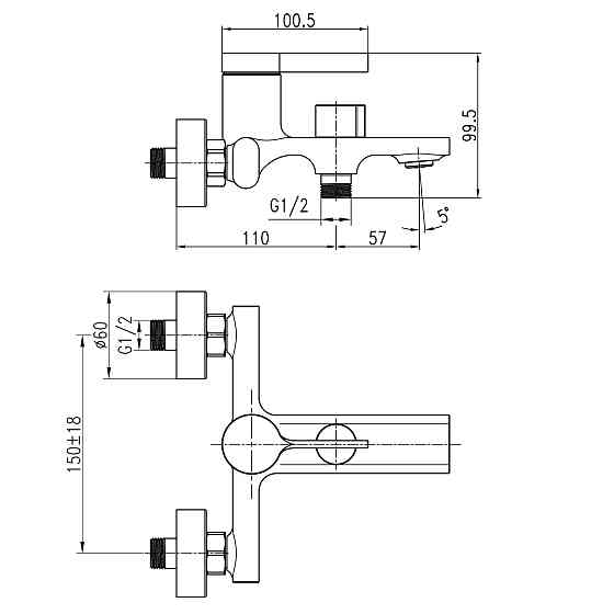 Змішувач для ванни TOPAZ Moderno TMD-33101-H78A Луцьк