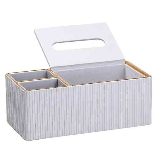 TS Kitchen Серветниця-органайзер з еко-шкіри 3 відділення 27*14*10 см Білий Коломыя