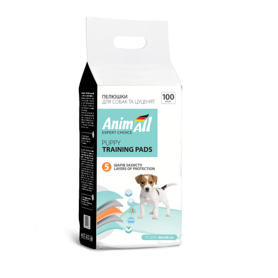 Пелюшки AnimAll Puppy Training Pads для собак та цуценят, 60×45 см, 100 штук Київ