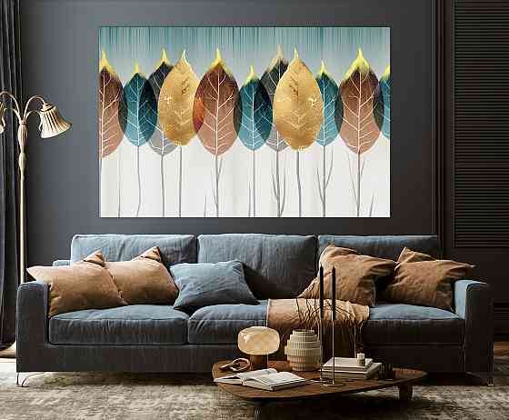 Картина холст в гостиную / спальню  Абстракція листя   MLP_14 60x100 см Киев