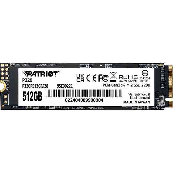 Накопичувач SSD 512GB Patriot P320 M.2 2280 PCIe 3.0 x4 NVMe TLC (P320P512GM28) M.2 2280 Харків