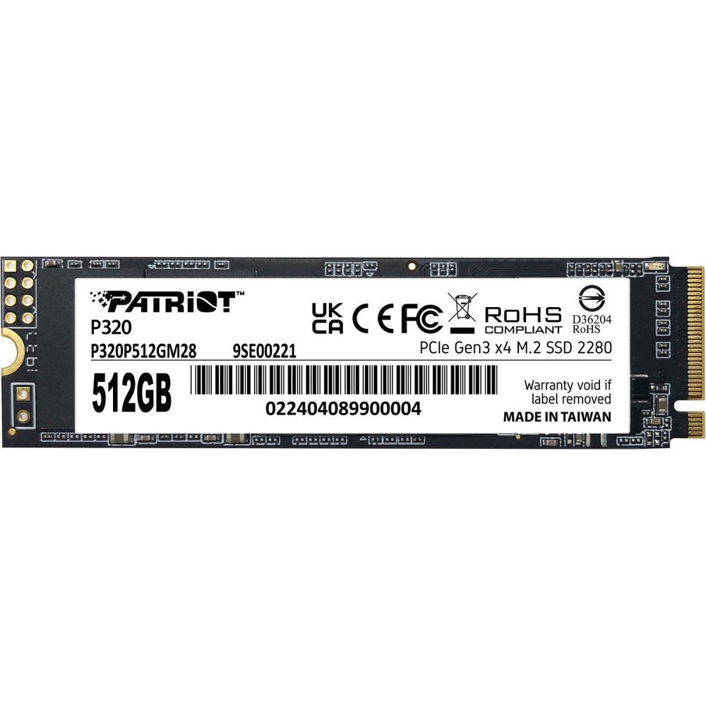 Накопичувач SSD 512GB Patriot P320 M.2 2280 PCIe 3.0 x4 NVMe TLC (P320P512GM28) M.2 2280 Харьков - изображение 1
