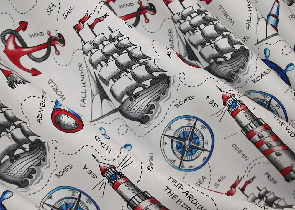 Комплект готових фото-штор VR-Textil Sea Travel № 1498ш Різнобарвний 100х270 см 2 шт (31-963) Київ - фото 6