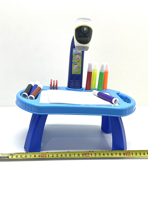 Столик для малювання з проектором 4 диски з картинками фломастери 8 штук Блакитний (22088-17AB) Чернигов - изображение 2