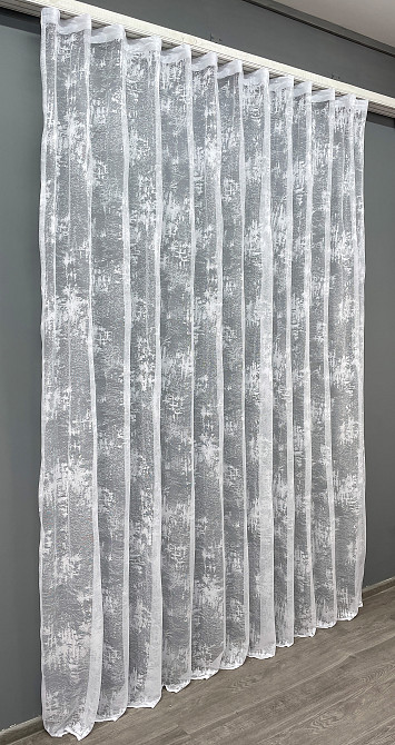 Тюль жакард, колекція "Мармур Al-1" колір білий 701т Київ - фото 3