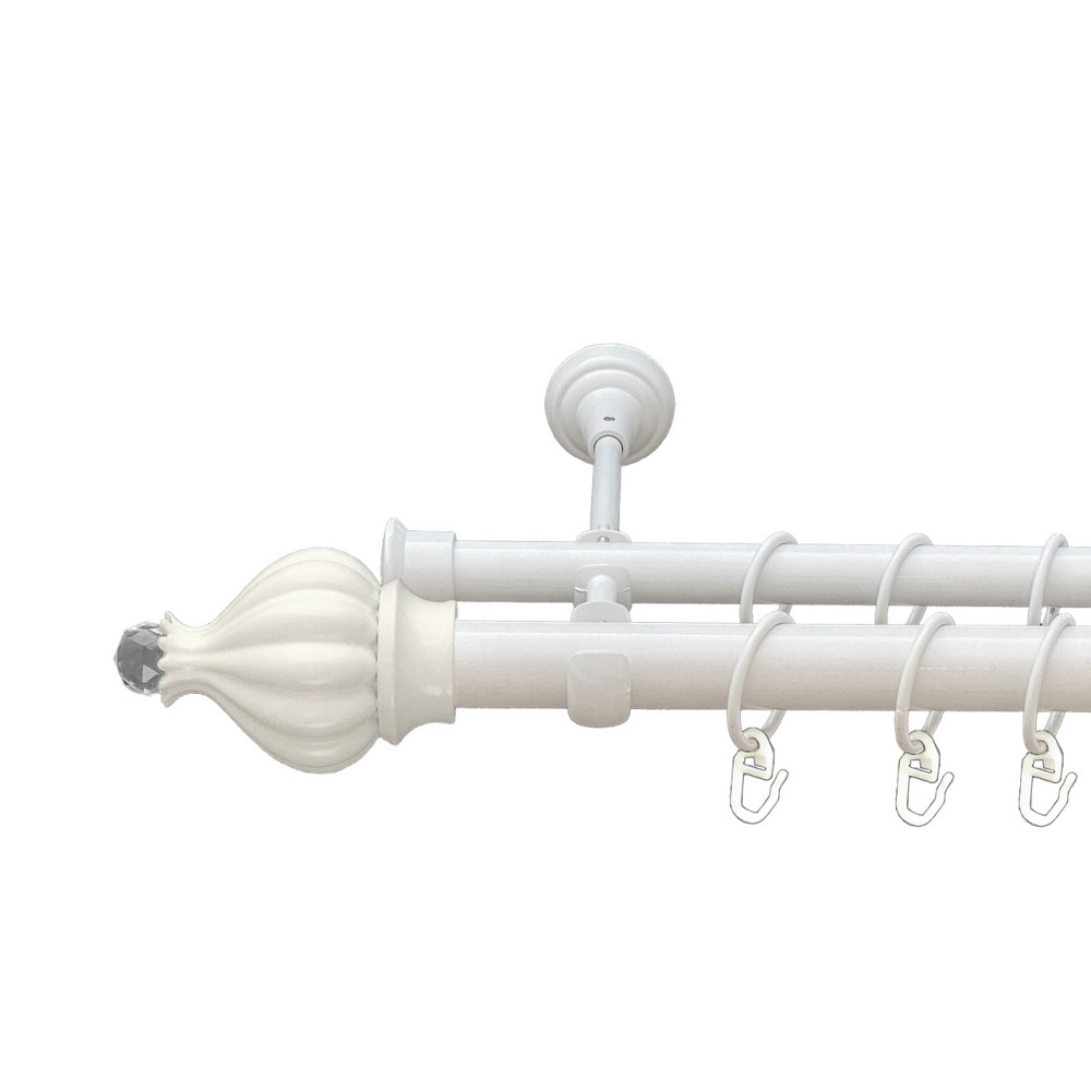 Карниз Orvit Таджа-Кристал металевий дворядний відкритий Арктіс 25\19 мм 160 см (00-00010358) Львів - фото 1