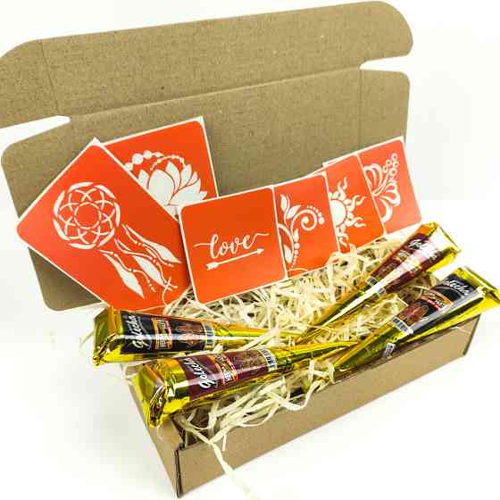 Набір хни з трафаретами для біо-тату №1 henna-set-01 Вінниця