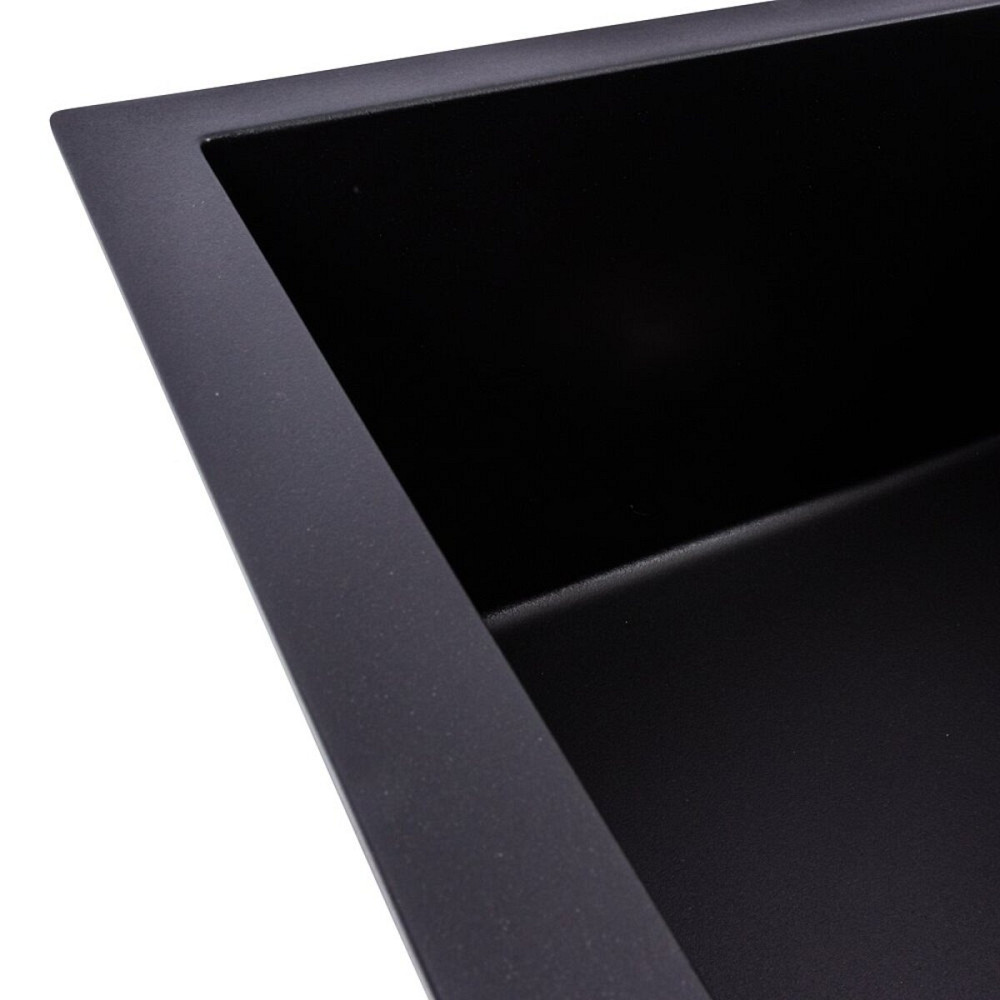 VALESO Комплект: Мийка гранітна 6550 CRIPTA VALESO + Змішувач Q411MB + Сифон (Чорний) Киев - изображение 5