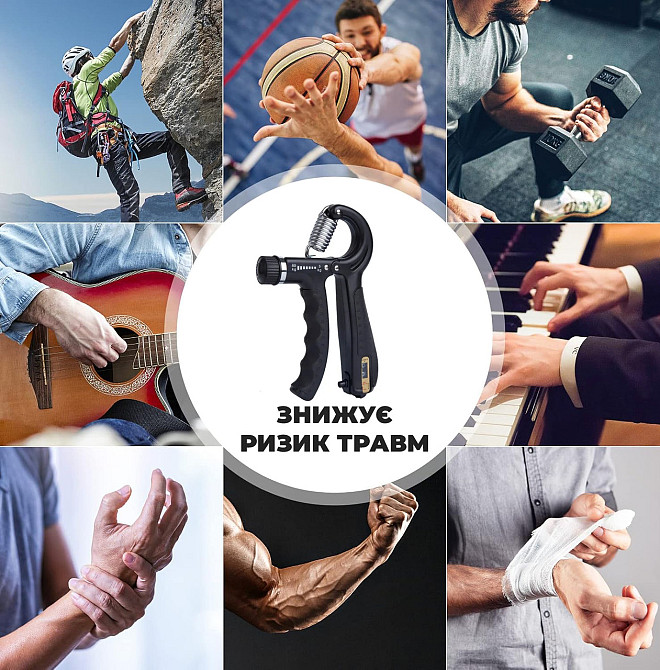 Еспандер кистьовий з лічильником PowerPlay PP-4402 з регульованим навантаженням 10-60 кг. Чорний Каменское - изображение 3