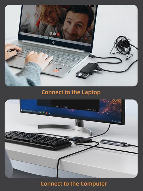 Концентратор Cabletime USB C/A - 4 Port USB 3.0, 5Gbps, 0.15 м (CB05B) Чорний Харків - фото 7