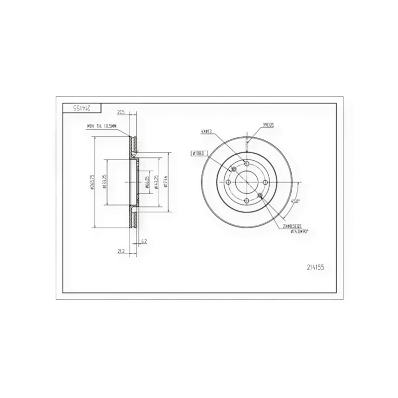 Диск Citroen Berlingo (1996-2011) передний (266mmx20,5mm) тормозной Мукачево - изображение 1