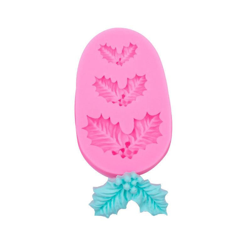 Молд новогодний Рождественский листок 53 на 82 мм розовый Киев - изображение 4