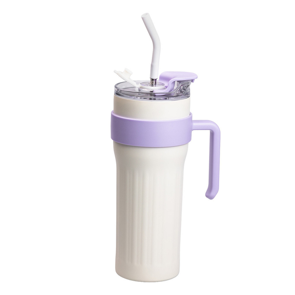 Термокружка Big Mac 1,2 л с трубочкой белая HP-14-24W Киев - изображение 4