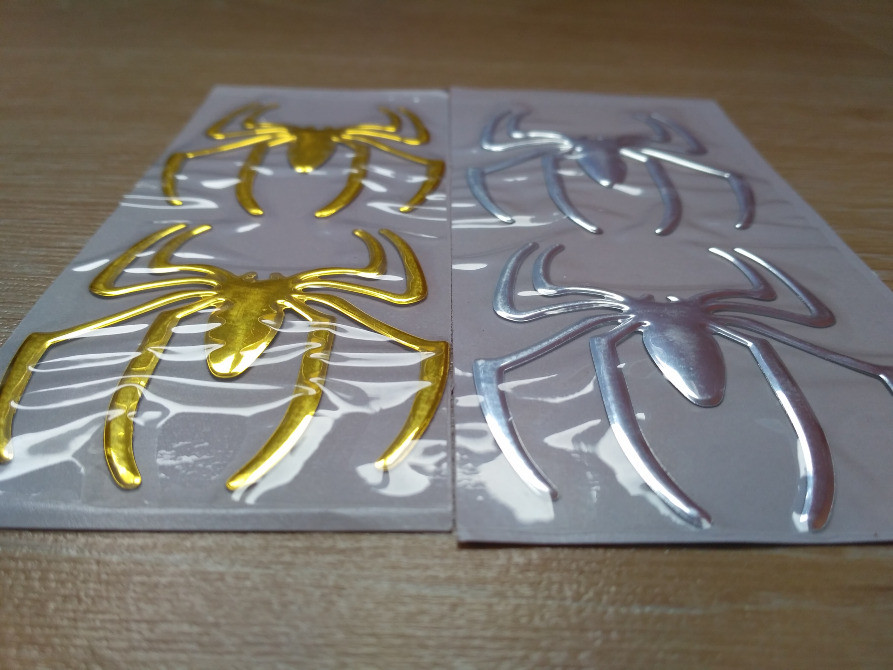 Наклейка на авто Паук 1 пара выпуклая Золото Киев - изображение 4