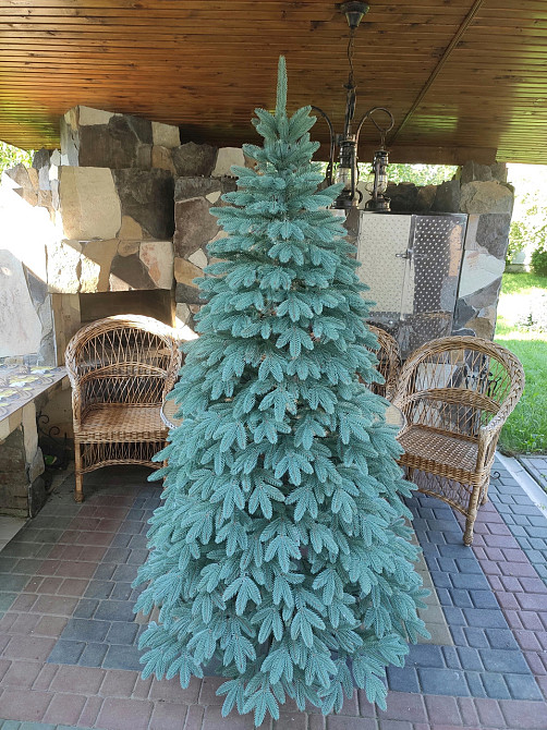 Елка искусственная литая голубая Бельгийская 210см 2,1м Киев - изображение 1