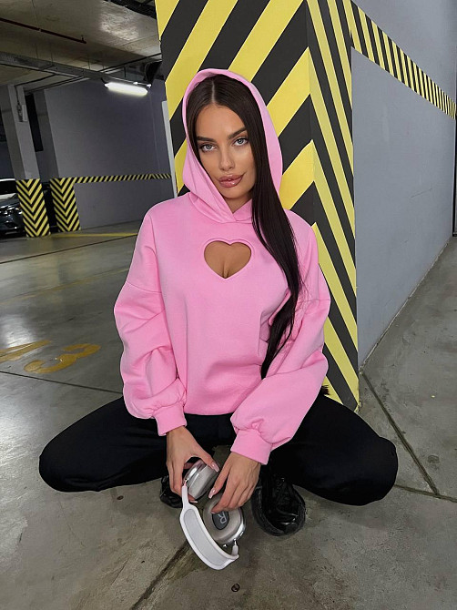 Жіночий прогулянковий костюм тринить на флісі Рожевий Одеса - фото 5