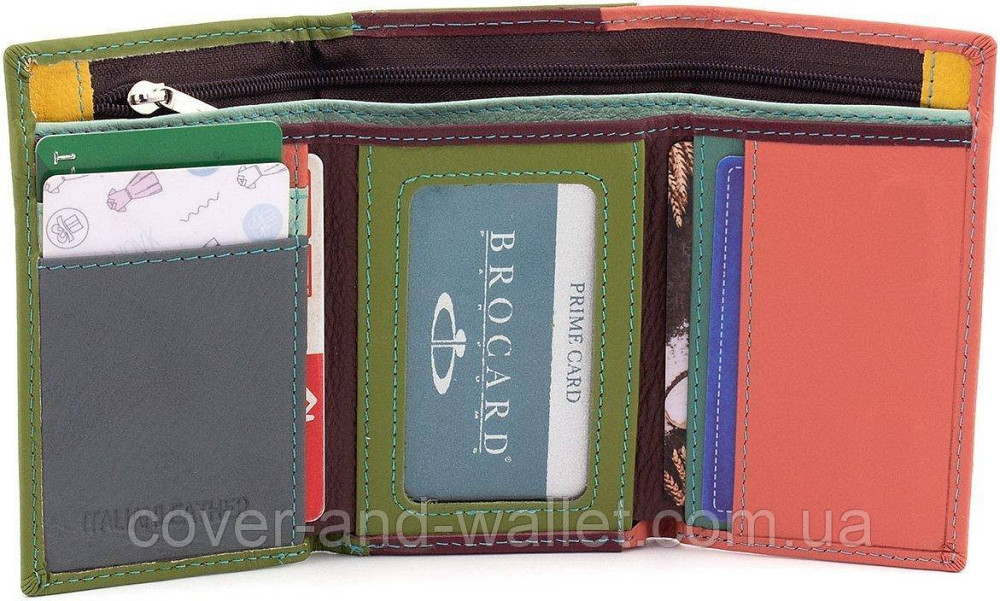Невеликий жіночий різнокольоровий гаманець із натуральної шкіри на магніті ST 031 Київ - фото 4
