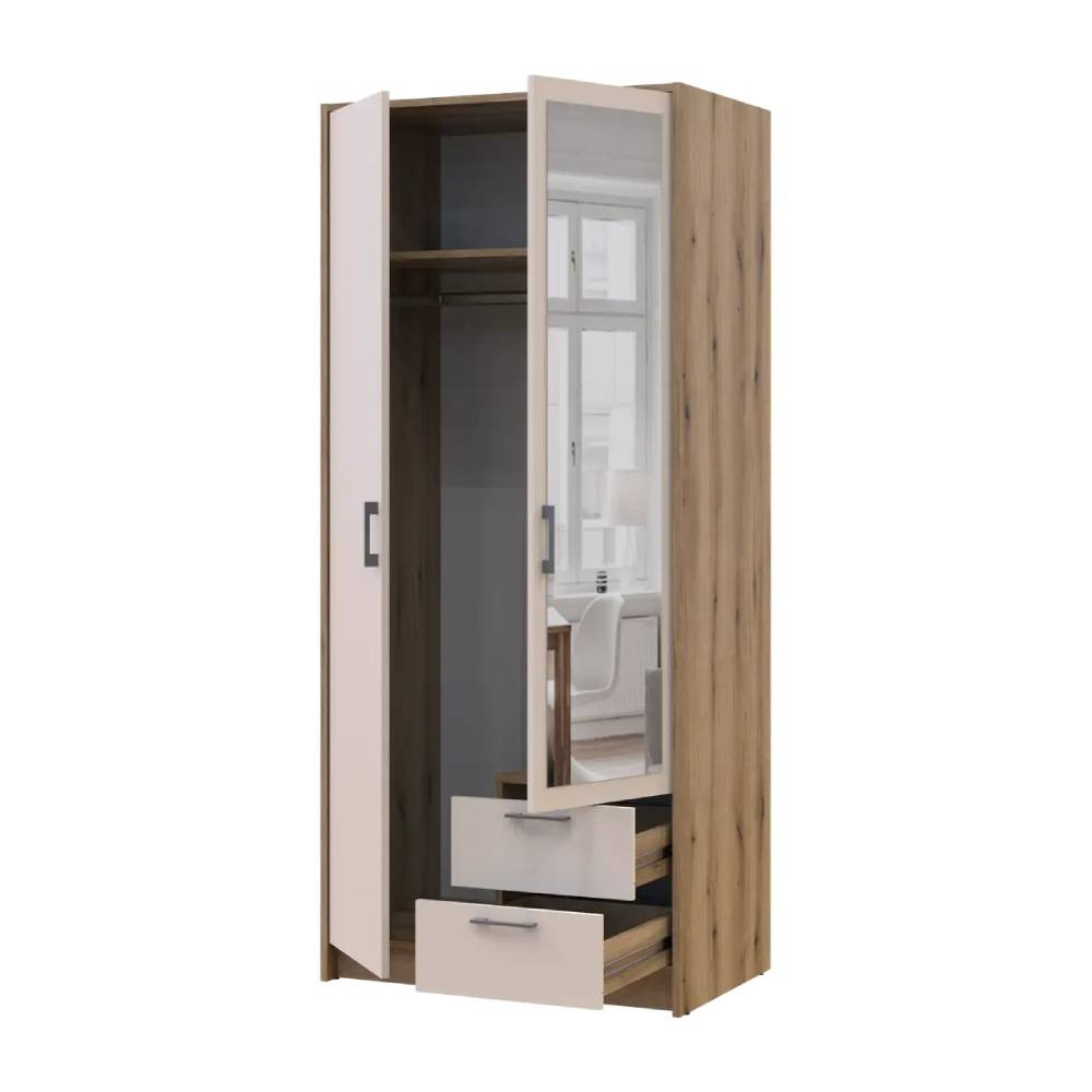 Шкаф для одежды Doros Ронди с зеркалом Дуб Артизан/Кашемир 2ДСП 82х52х195 DRS-011672 (80737807) Львов - изображение 2