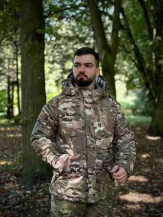 Тактическая зимняя куртка Куртка Куртка 4.5.0 нейлон Level 15 мультикам на подкладке Omni-Heat с капюшоном WAR Львов