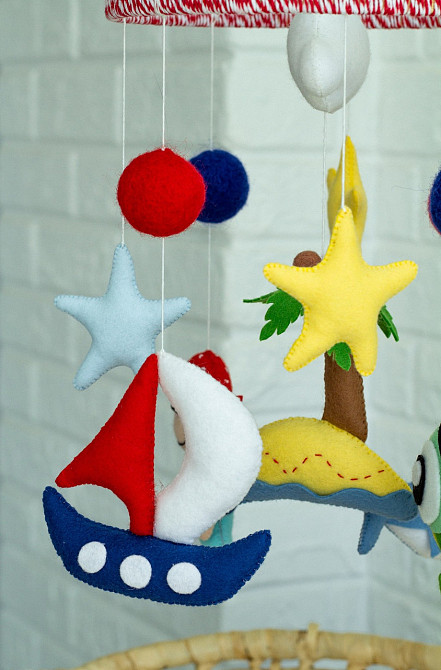 Дитячий мобіль на ліжечко для немовлят ручної роботи WooolyWool «Пірат» Київ - фото 9