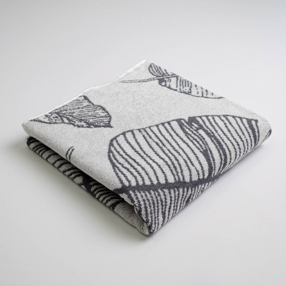 Махровий рушник з малюнком перо GM Textile 50х90см 400г/м2 (Сірий) Суми - фото 1