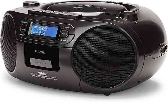 Радіоприймач з CD, Bluetooth, касетний магнітофон, портативна стерео магнітола DAB+/FM, RDS, програвач чорний Київ