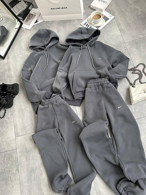 Чоловічий теплий стильний костюм трьохнитка на флісі + манжети рібана Одеса - фото 5