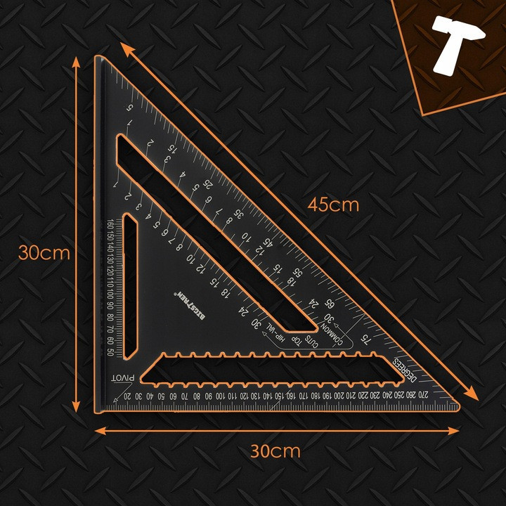 Алюминиевый плотницкий угольник 12