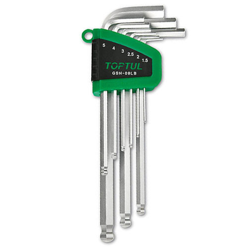 Набір Г-обр. шестигранників 1,5-10 мм 9ед. довгих із кулею TOPTUL GSN-09LB Чернігів - фото 1