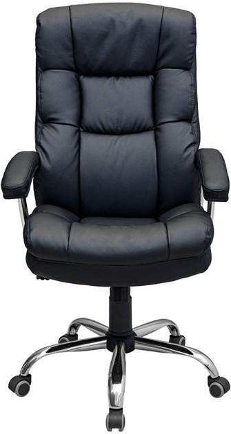 Офісне крісло керівника ManhattanDesign Хром AnyFix М-2 Натуральна шкіра Lux Італія Lord Black (Прогумовані колеса) Днепр - изображение 2