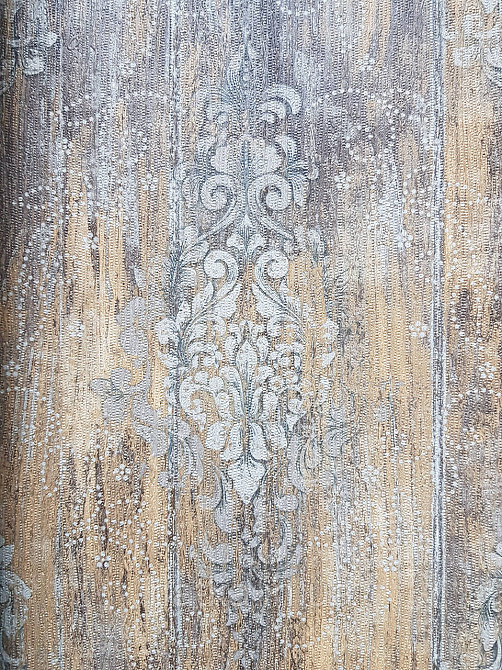 Шпалери вінілові на флізеліні гарячого тиснення DU&KA 1.06х10 вензель основа під штукатурку сірі коричневі Київ - фото 2