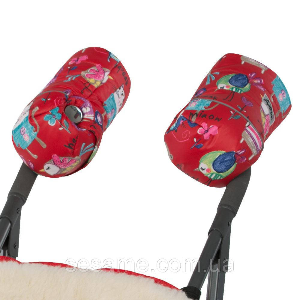 Муфта на натуральной овчине Рисунки на Красном фоне Харьков - изображение 1