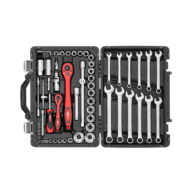 Набір інструментів, проф., 1/2" + 1/4", 61 од., головки: 4-32 мм, ключі: 8-19 мм, кейс INTERTOOL ET-6061 Київ - фото 2