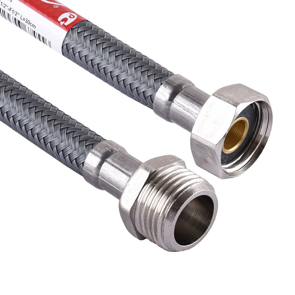 Шланг водяний TUCAI 1/2″х1/2″ ЗВ 0,5м АНТИКОРОЗІЯ TAQ ACB MG-1212-500 204480 Луцк - изображение 1