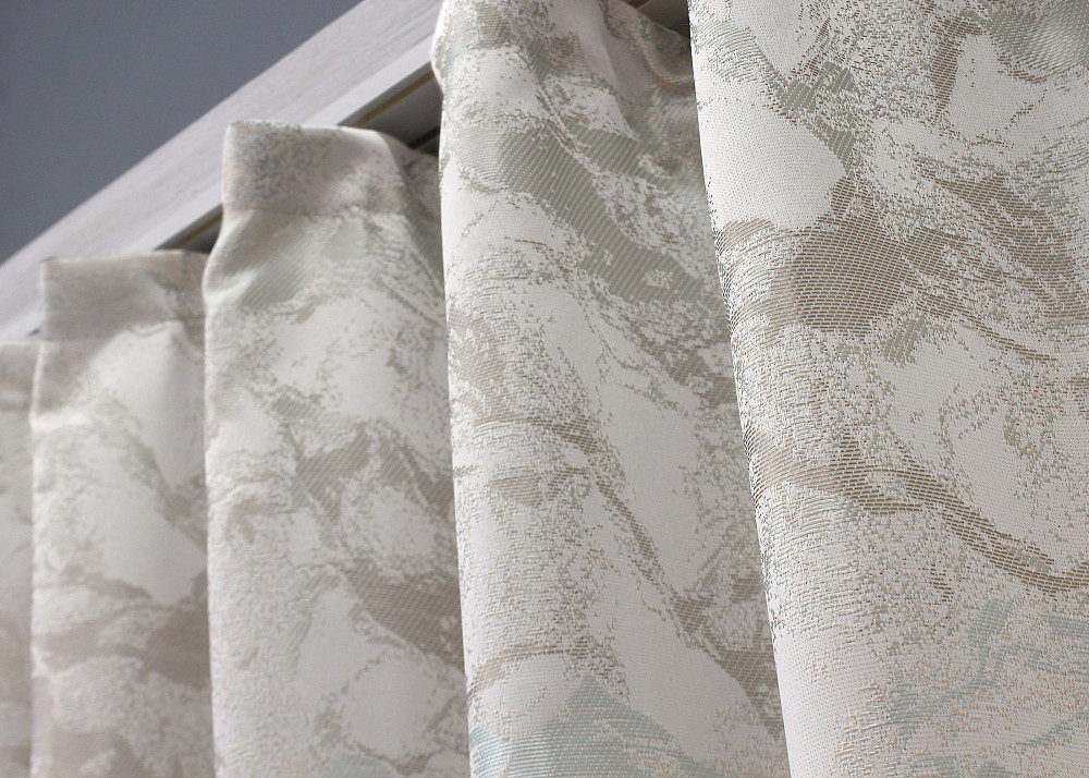 Комплект коротких штор VR-Textil Жаккард Мрамор Al3 № 1599ш Молочный с бежевым 145х170 см 2 шт (35-0280) Киев - изображение 8