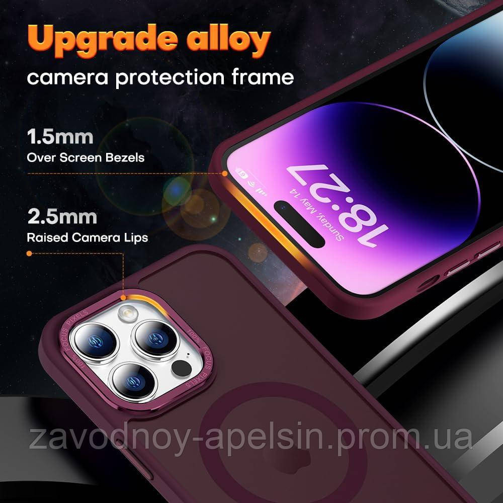 IPhone 15 Pro Max Чехол матовый Магнит TPU+PC (бордовый) Одесса - изображение 5