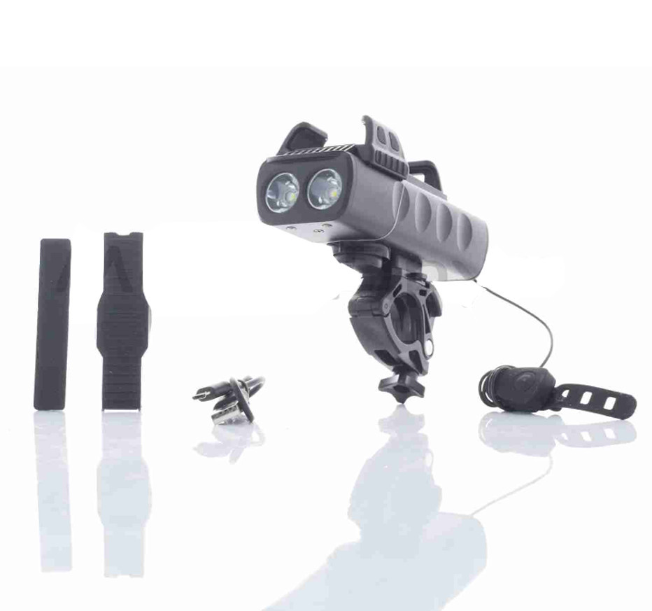 Велофара з сигналом та тримачем телефону USB/PowerBank/4000mAh 400lm 2діода 2режима+flash Бровари - фото 1