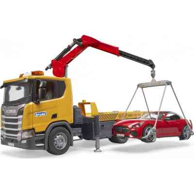 Спецтехніка Bruder Евакуатор Scania Super 560R з краном-маніпулятором та автомобіль Roadster (03552) Вінниця