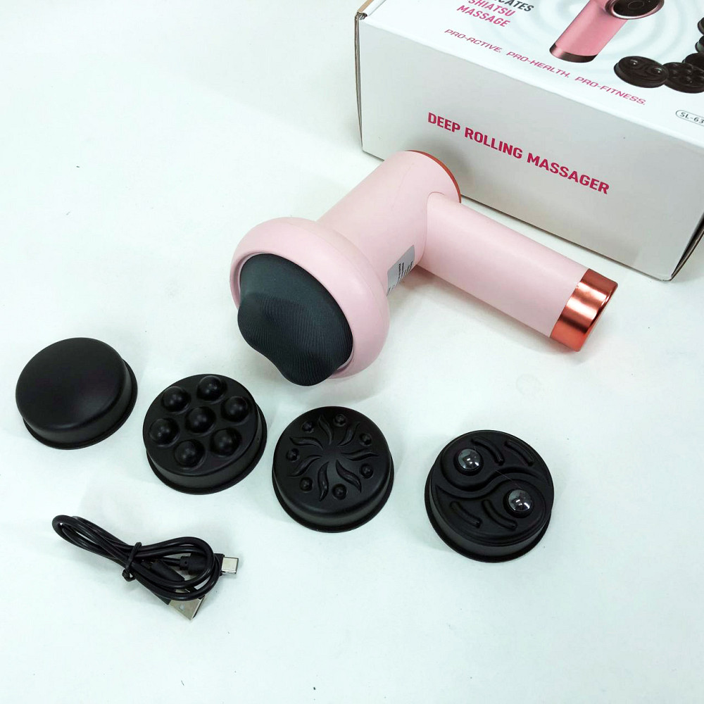 Ударный массажный пистолет Deep Rolling Massager, Ручной масажер на все тело, Массажер дял шеи и спины PM-32 Львов - изображение 16