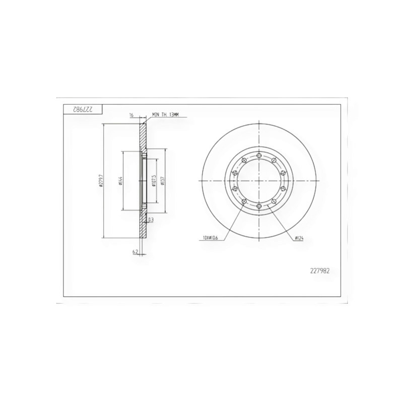 Диск Ford Transit (2006-) задній (d280x16mm) гальмівний Мукачево - фото 1