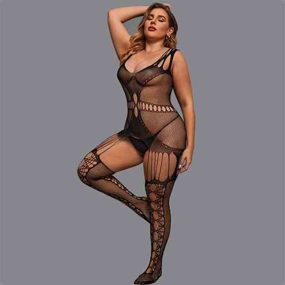 Сексуальний бодистокінг з імітацією панчох L-XXL- Еротична білизна Вінниця