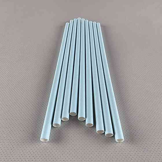 Соломка трубочка паперова Ø 5 мм 20 см М'ятно-зелена, 25 шт. (1 пачка) Харків