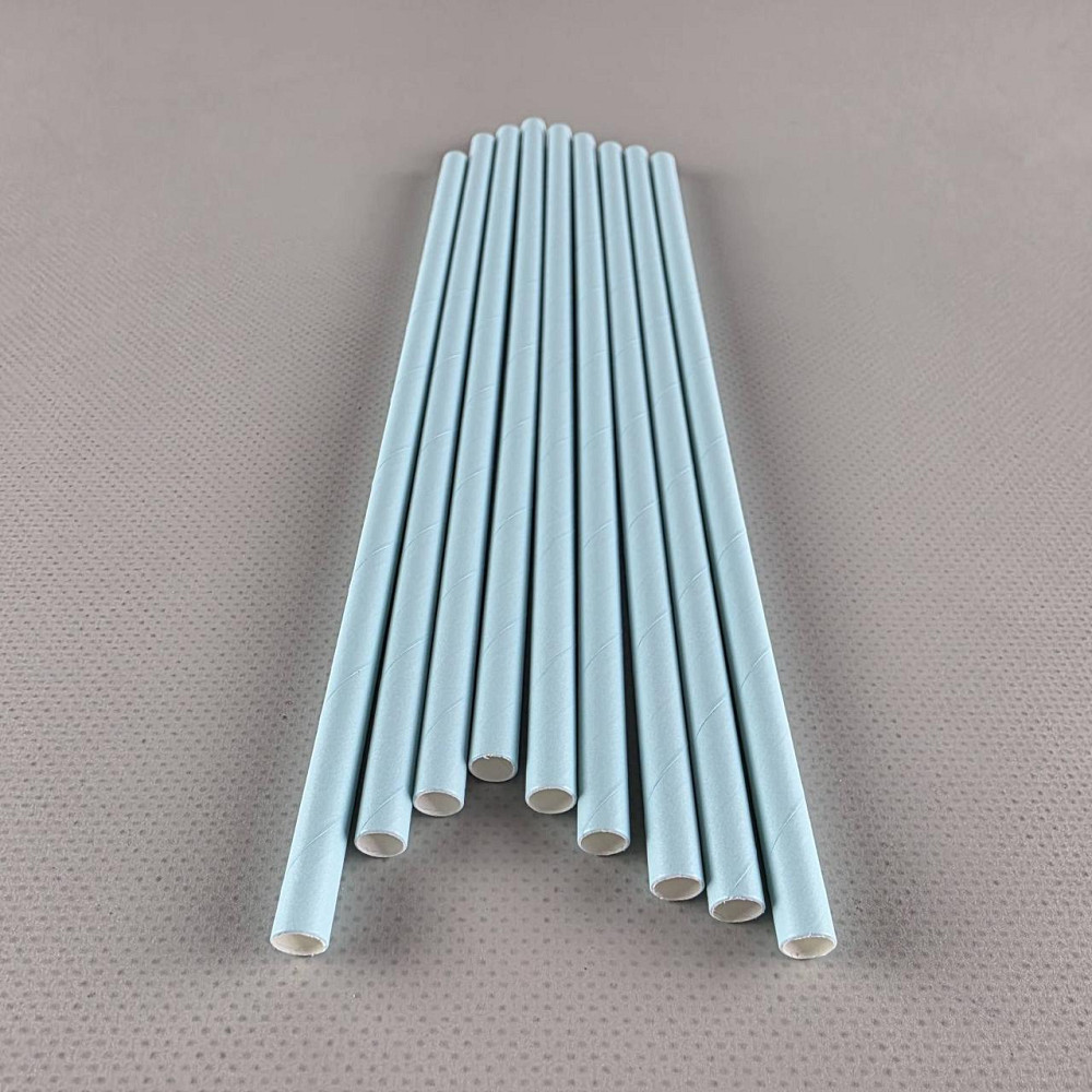 Соломка трубочка паперова Ø 5 мм 20 см М'ятно-зелена, 25 шт. (1 пачка) Харків - фото 1